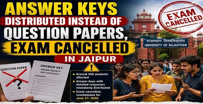 Rajasthan : MA Sociology Students Receive Answer Keys Instead of Question Papers