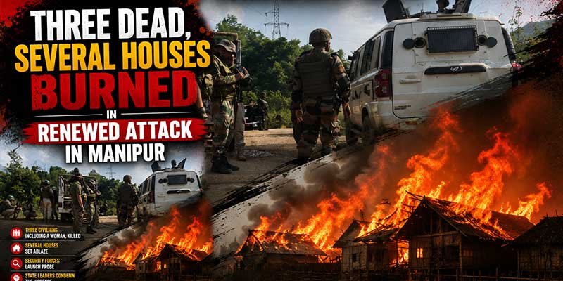Three Killed, Houses Torched in Fresh Manipur Attack; CM Condemns Violence