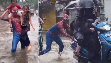 Spider-Man Hits Bhiwandi Streets to Help People Amid Heavy Mumbai Rains