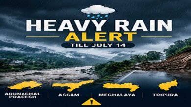 Heavy Rain Alert Across Northeast: Flood-Hit Arunachal Faces More Rain Till July 14