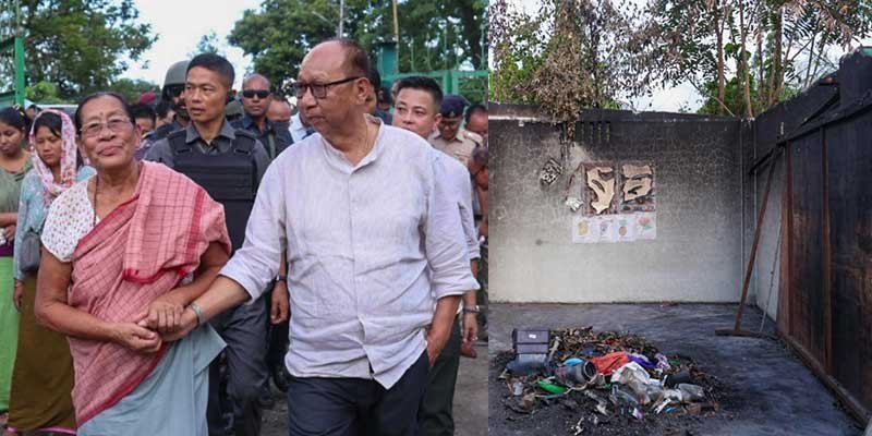 Manipur CM Visits Kanto Sabal, Reviews Reconstruction After Arson Incident