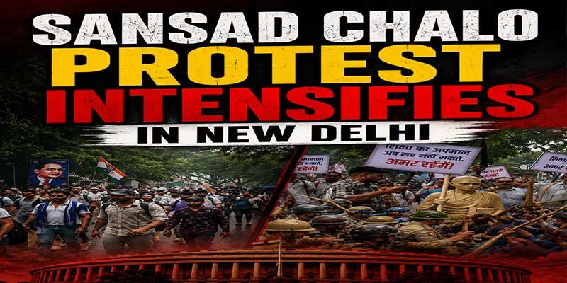 Latest Updates: 'Sansad Chalo' Protest Intensifies in New Delhi