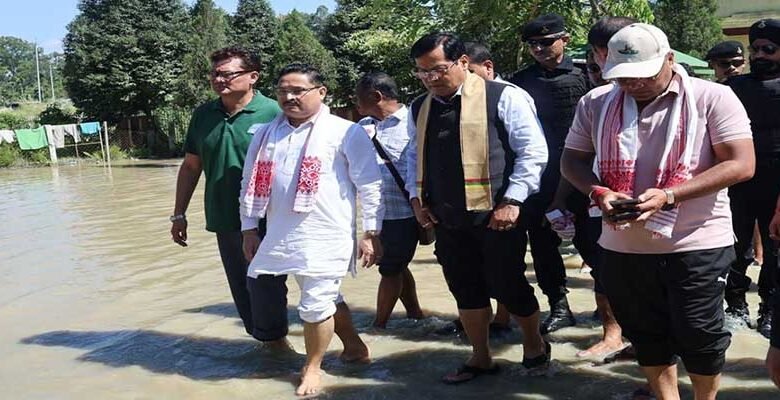 Sarbananda Sonowal Reviews Flood Relief in Sivasagar, Assures Full Central Support