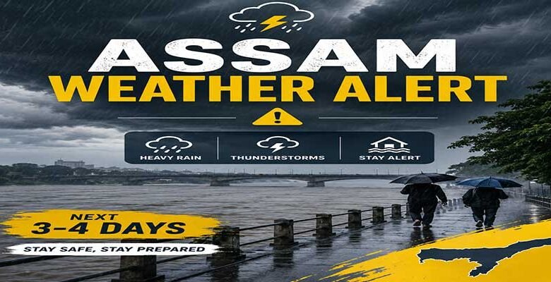 IMD Forecasts Very Heavy Rainfall Across Assam for Next 3–4 Days