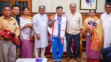 Manipur CM Felicitates Commonwealth Games Silver Medallist Ch. Rishikanta Singh