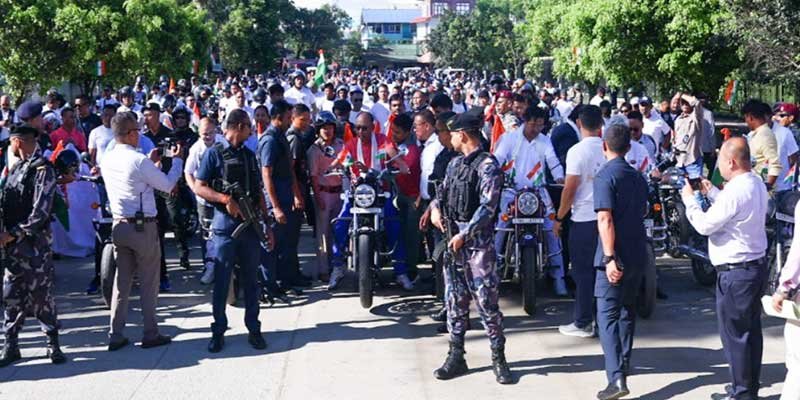 Manipur CM Leads ‘Har Ghar Tiranga’ Bike Rally