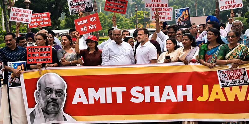 Parliament Proceedings Disrupted Amid Opposition's 'Amit Shah Jawaab Do' Protest