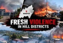 At least five people were killed in fresh Manipur violence, with homes and shops torched as authorities imposed restrictions across affected areas.