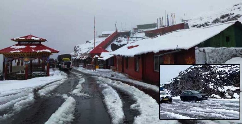 Early Snowfall Blankets Nathu La, Gnathang Valley and Kupup in East Sikkim